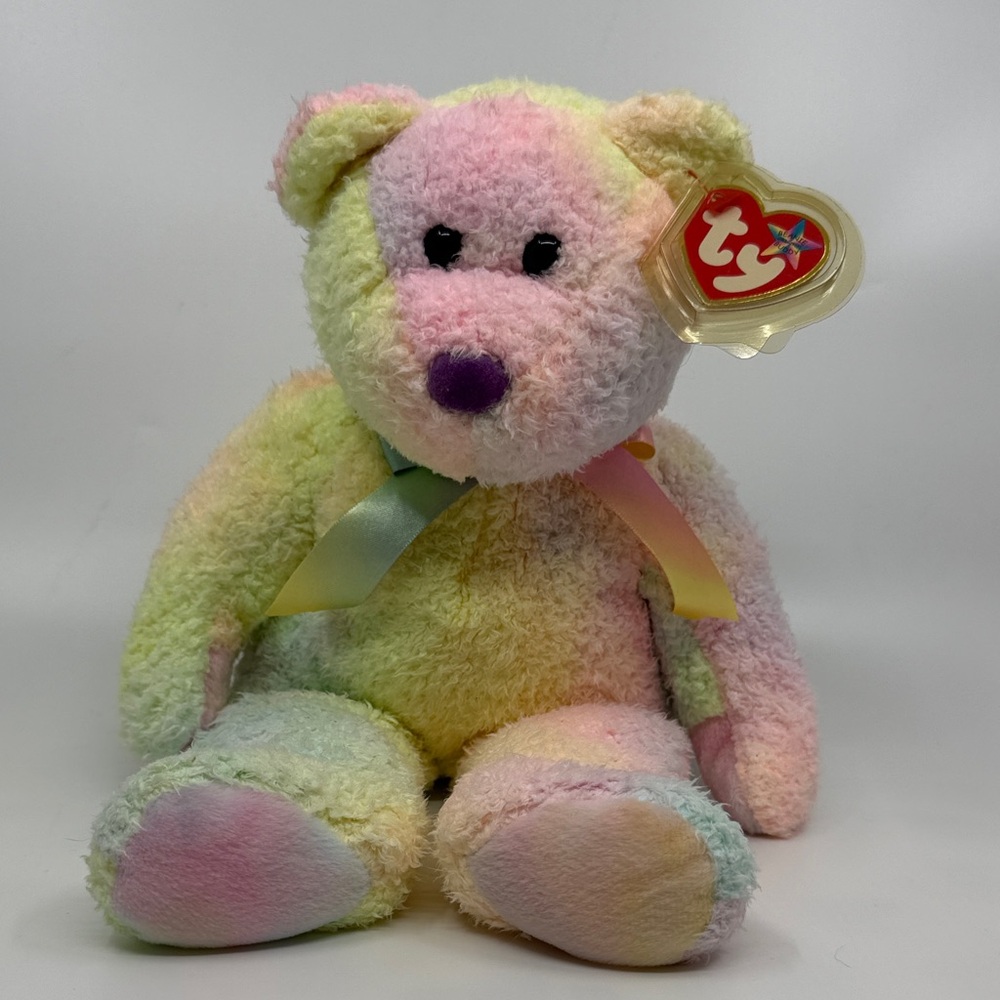 Rainbow Plush Teddy Bear- Beanie Buddy ‘Groovy’